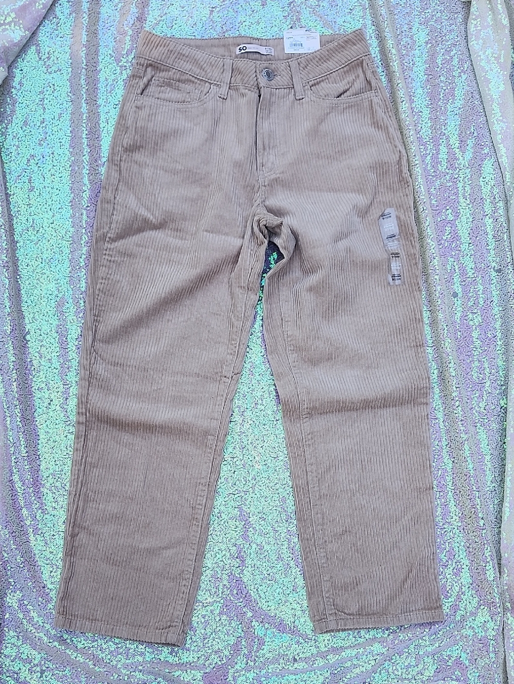 So Womens Corduroy Tan Pants NWT Cute!